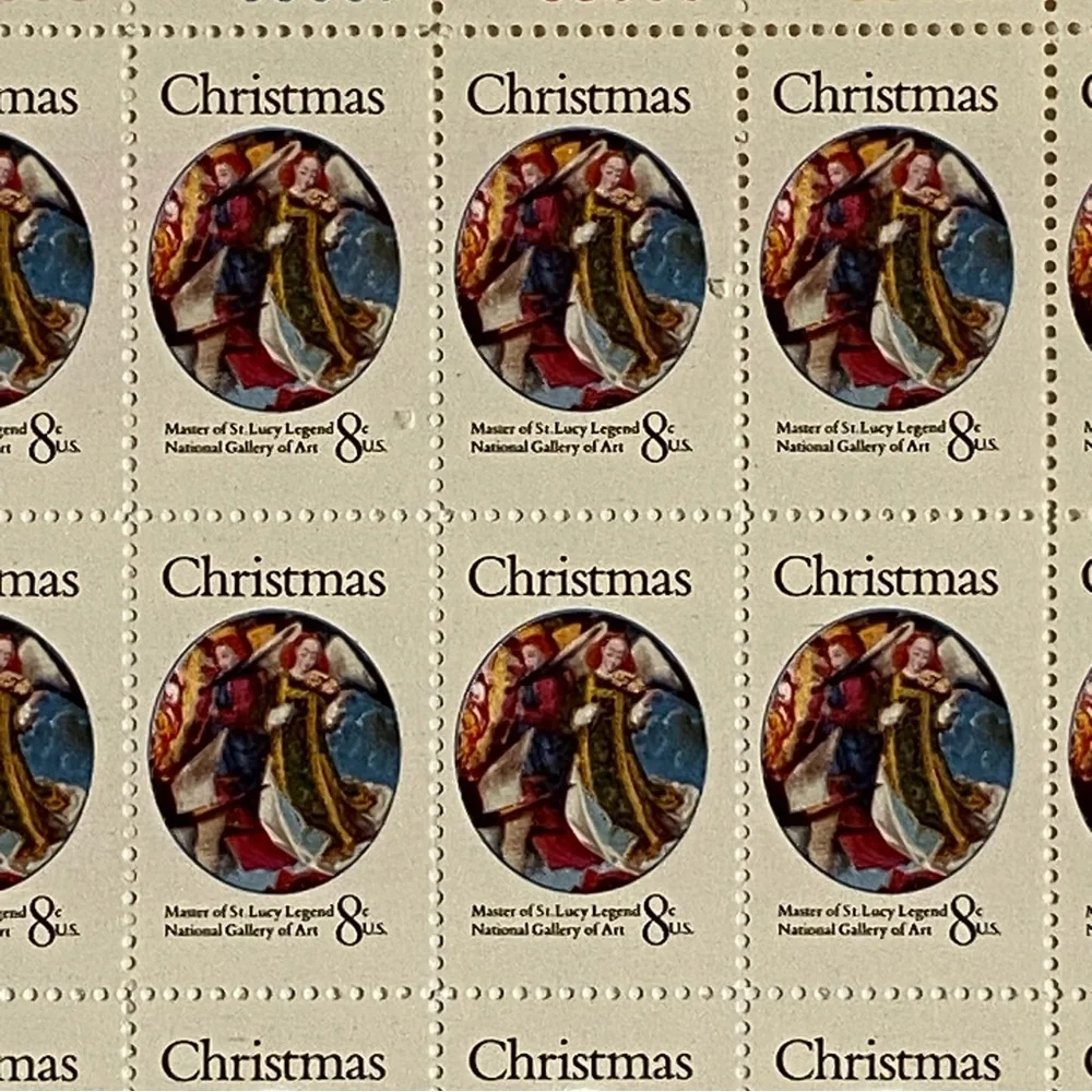 Christmas Stamps 1972 Master of St. Lucy Legend MNH 8 cent Sheet of 50 1471 Vtg
